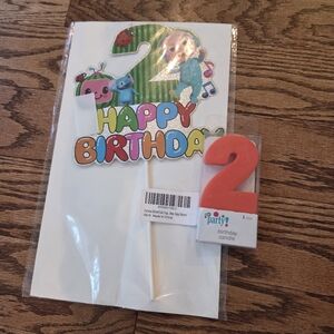 CoComelon - Green 2 Happy Birthday Cake Topper Ams 2 Orange Candle - Toddler